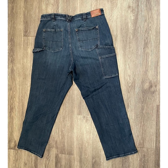 Duluth Trading Double Flex Jeans Women's 20W Relaxed Straight Leg Carpenter Dark - Picture 8 of 8